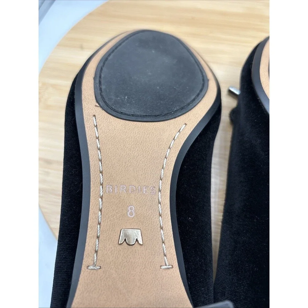 Birdies Hummingbird 30 Pump Jeweled Bow Black Velvet Size 8 NWOB Block Heel